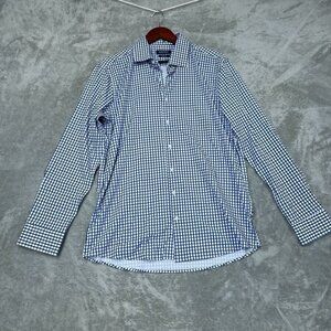 Nautica Mens Slim Fit Checkered Long Sleeve Button-Up Shirt Large a1002